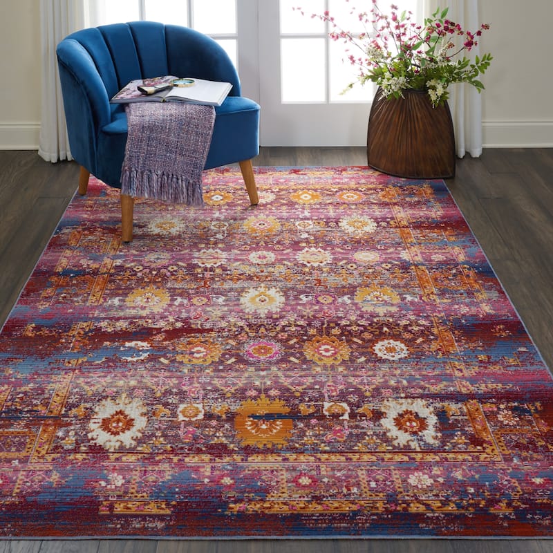 Nourison Vintage Kashan Abstract Distressed Area Rug