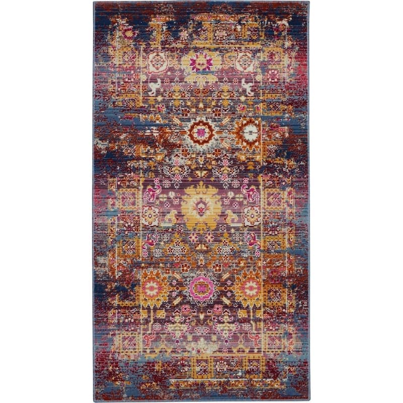 Nourison Vintage Kashan Abstract Distressed Area Rug