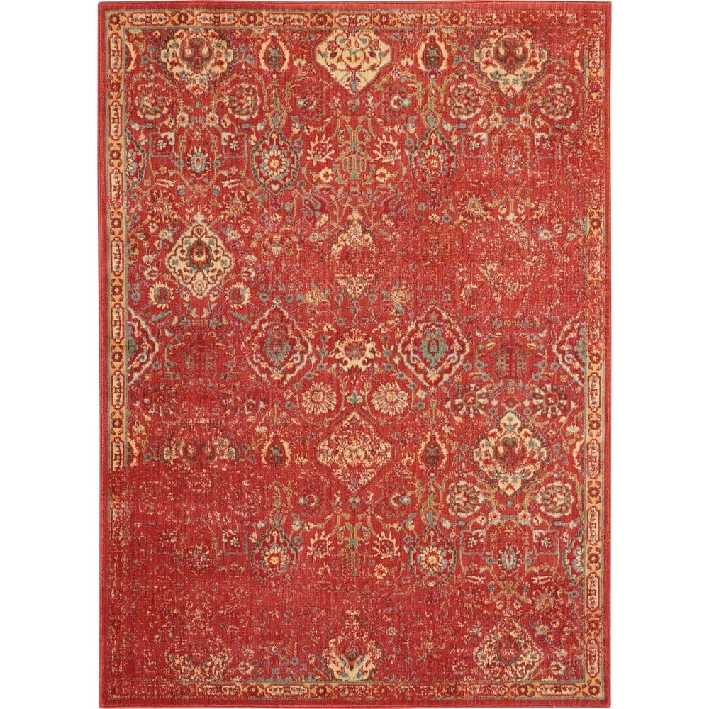 Nourison Somerset Vintage Traditional Brick Red Area Rug