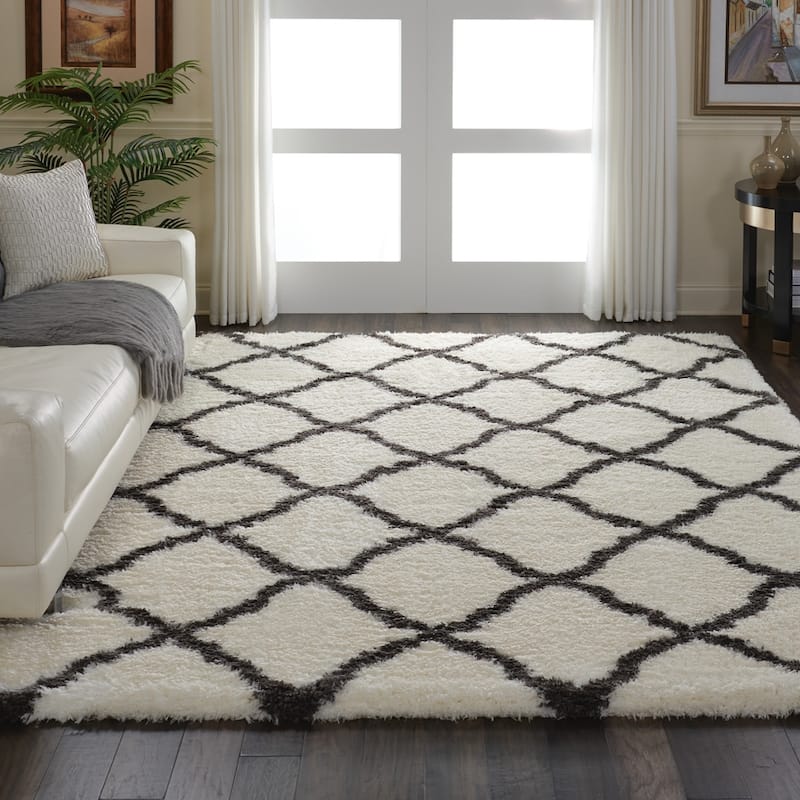 Nourison Ultra Plush Shag Geometric Area Rug