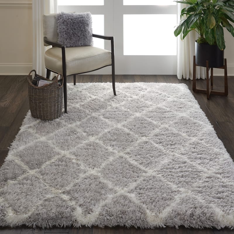 Nourison Ultra Plush Shag Geometric Area Rug