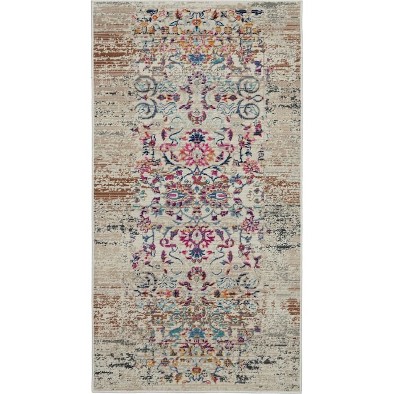 Nourison Vintage Kashan Distressed Medallion Area Rug