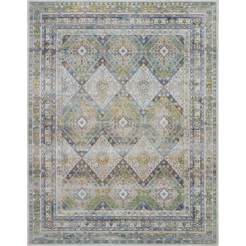 Nourison Global Vintage Blue/Green Traditional Area Rug
