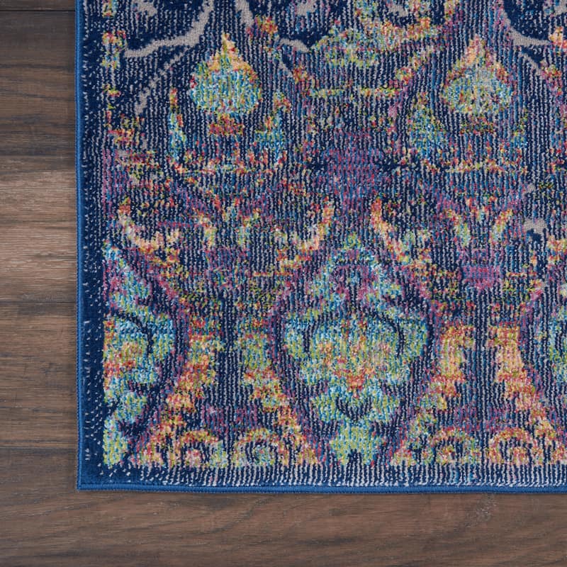 Nourison Global Vintage Navy/Multicolor Moroccan Area Rug