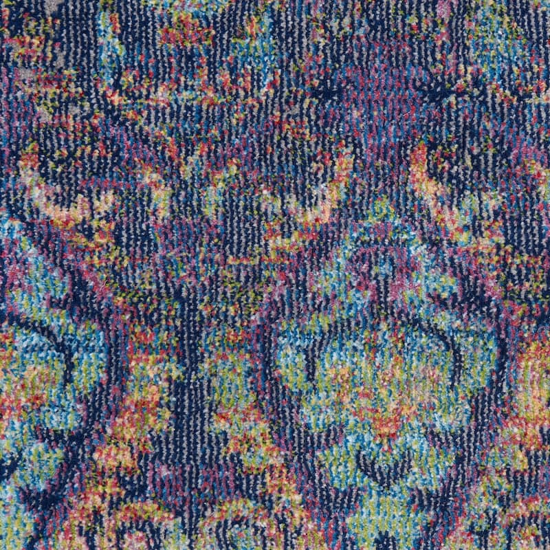 Nourison Global Vintage Navy/Multicolor Moroccan Area Rug