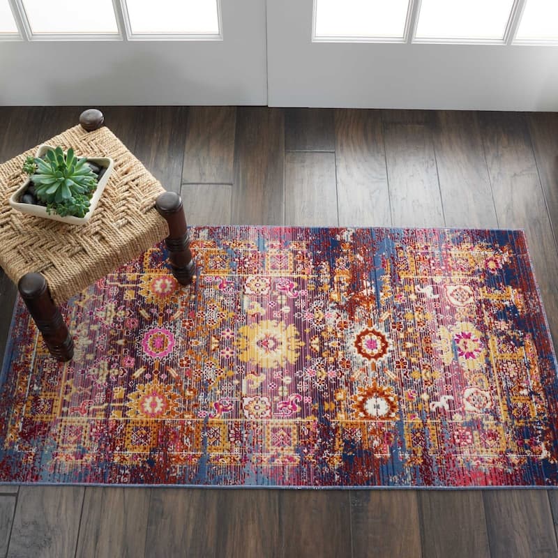 Nourison Vintage Kashan Abstract Distressed Area Rug