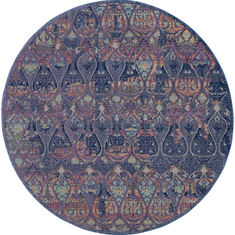 Nourison Global Vintage Navy/Multicolor Moroccan Area Rug