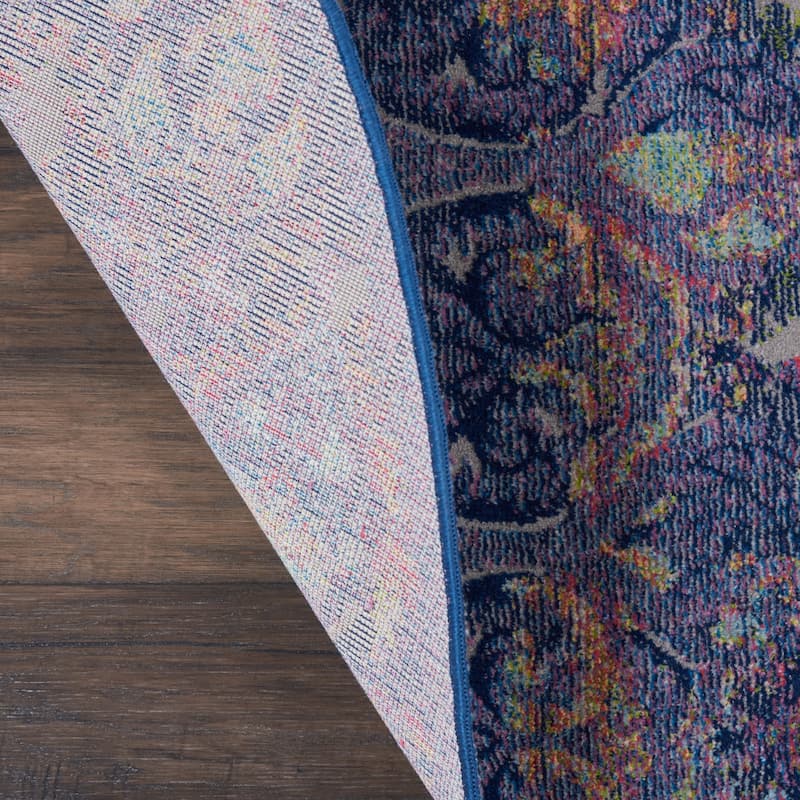 Nourison Global Vintage Navy/Multicolor Moroccan Area Rug
