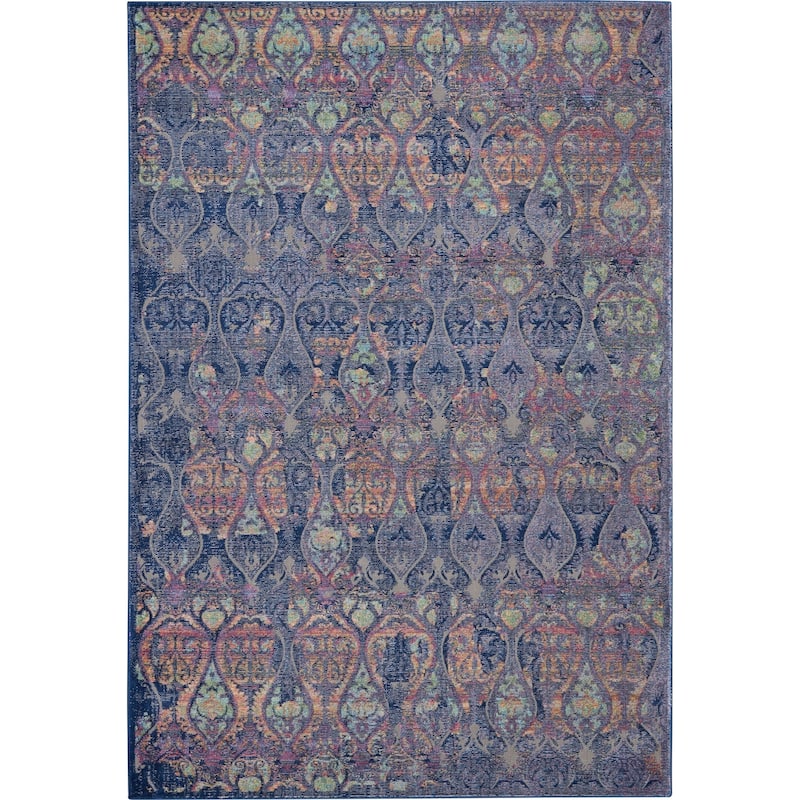 Nourison Global Vintage Navy/Multicolor Moroccan Area Rug - 2' x 4' - Runner/Rectangle