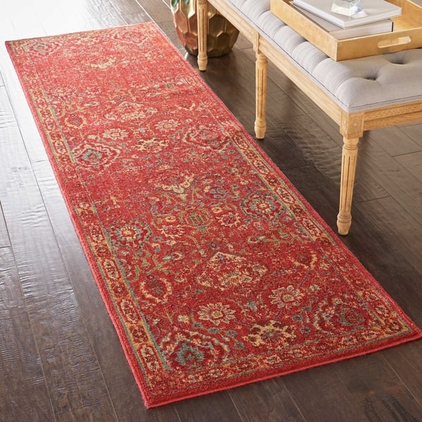 Nourison Somerset Vintage Traditional Brick Red Area Rug Overstock 22973658