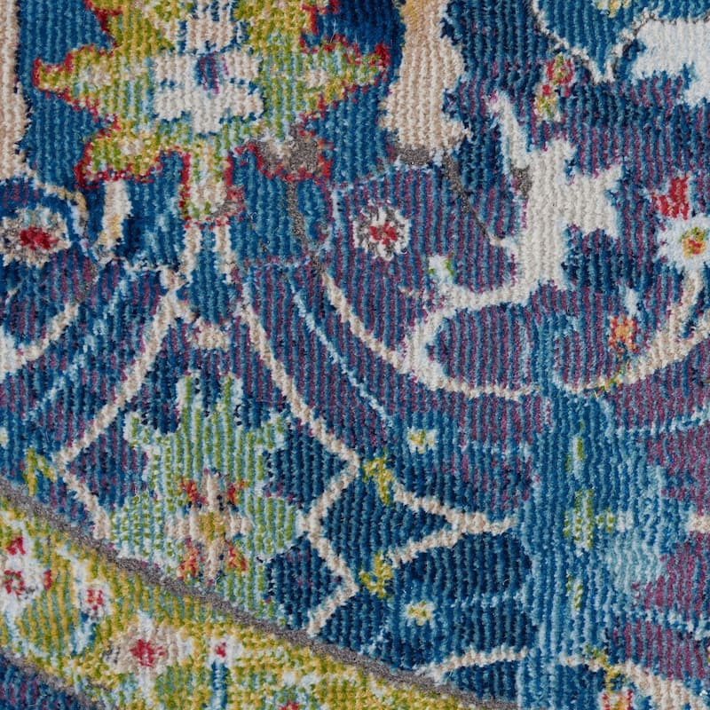 Nourison Global Vintage Blue Medallion Area Rug