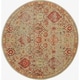 preview thumbnail 17 of 23, Nourison Somerset Vintage Traditional Brick Red Area Rug 5'6" Round - Light Green - Runner/Round