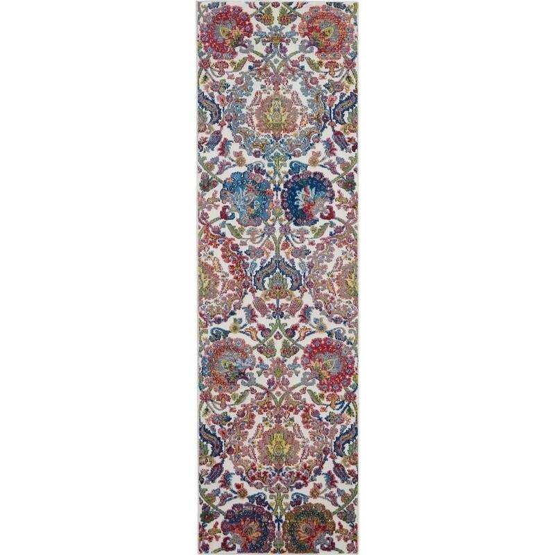 Nourison Global Vintage Ivory/Orange Damask Area Rug