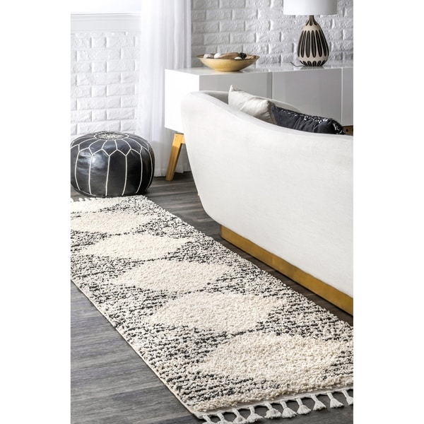 Nuloom Off White Moroccan Boho Chic Aztec Lined Tel Nuloom Off White Moroccan Boho Chic Aztec Lined Tel Runner Area Rug 2