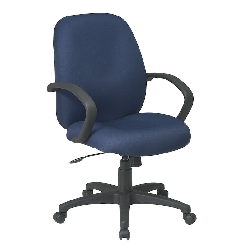 Executive Mid-Back Office Chair with Fabric Back. - Blue
