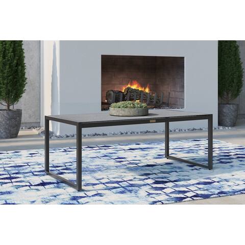 Tommy Hilfiger Hampton Outdoor Coffee Table with Pebbled Glass