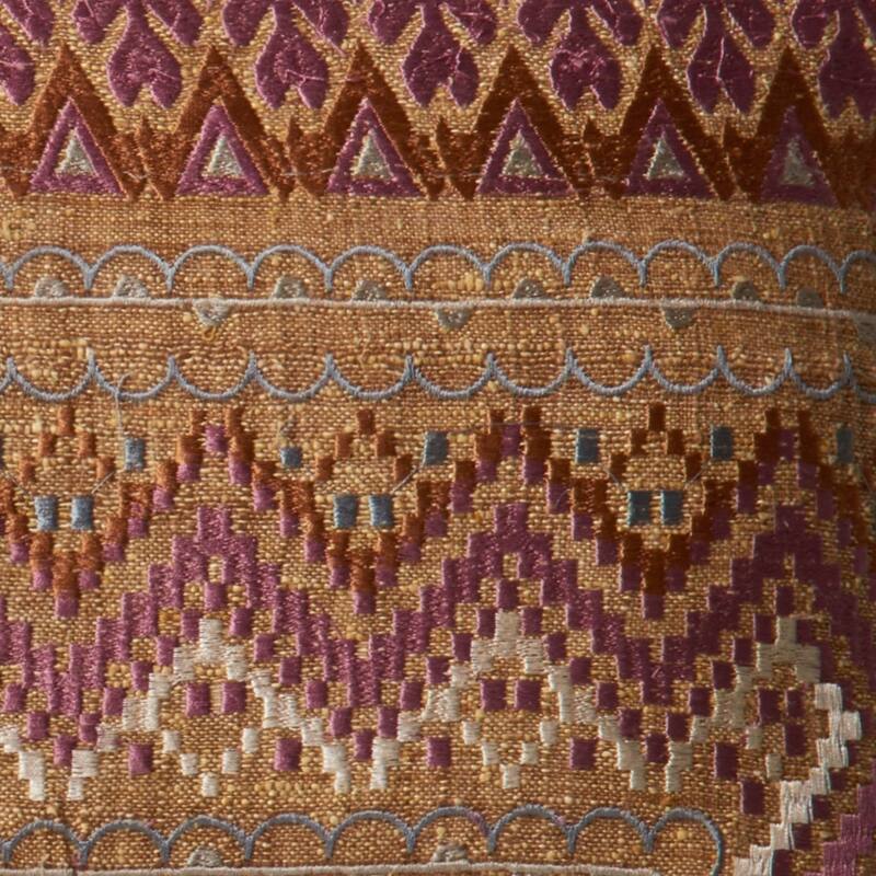 Classic Pink/ Rust Embroidered 13 x 21 Pillow Cover