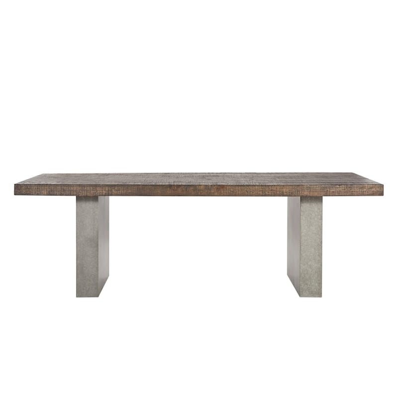 Blake Reclaimed Wood and Concrete Dining Table by iNSPIRE Q Artisan - Brown