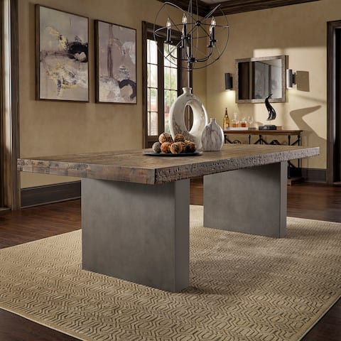 Blake Reclaimed Wood and Concrete Dining Table by iNSPIRE Q Artisan - Brown