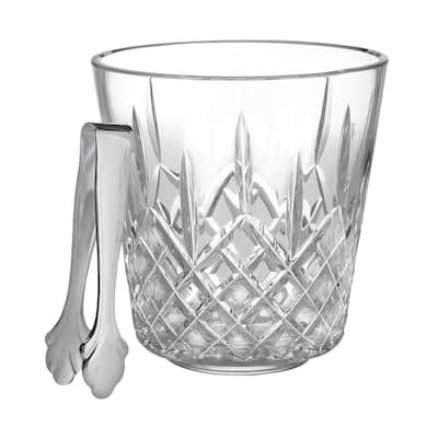 Waterford Lismore Clear 7.5-inch Ice Bucket and Tongs