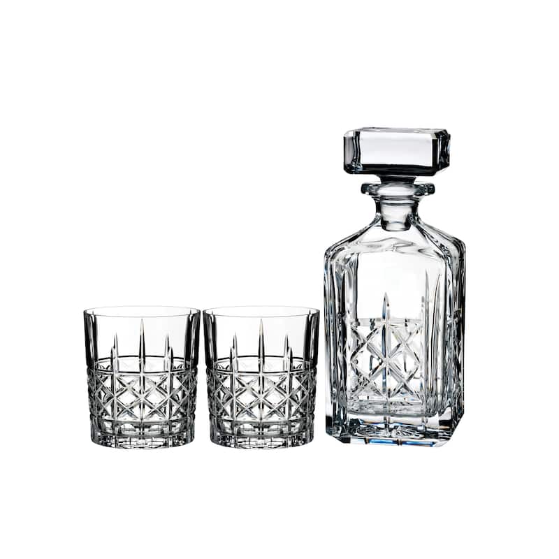 Marquis by Waterford Brady Clear 32oz. Decanter and 11oz. Double Old Fashioned (Set of 2)
