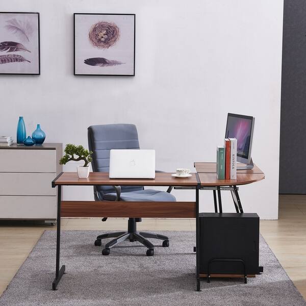 Mcombo Home Office Desk Corner L Shaped Workstation Laptop Table On Sale Overstock 22976669 Black
