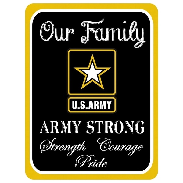 Vintage Army Strong Family Metal Sign 9" x 12"