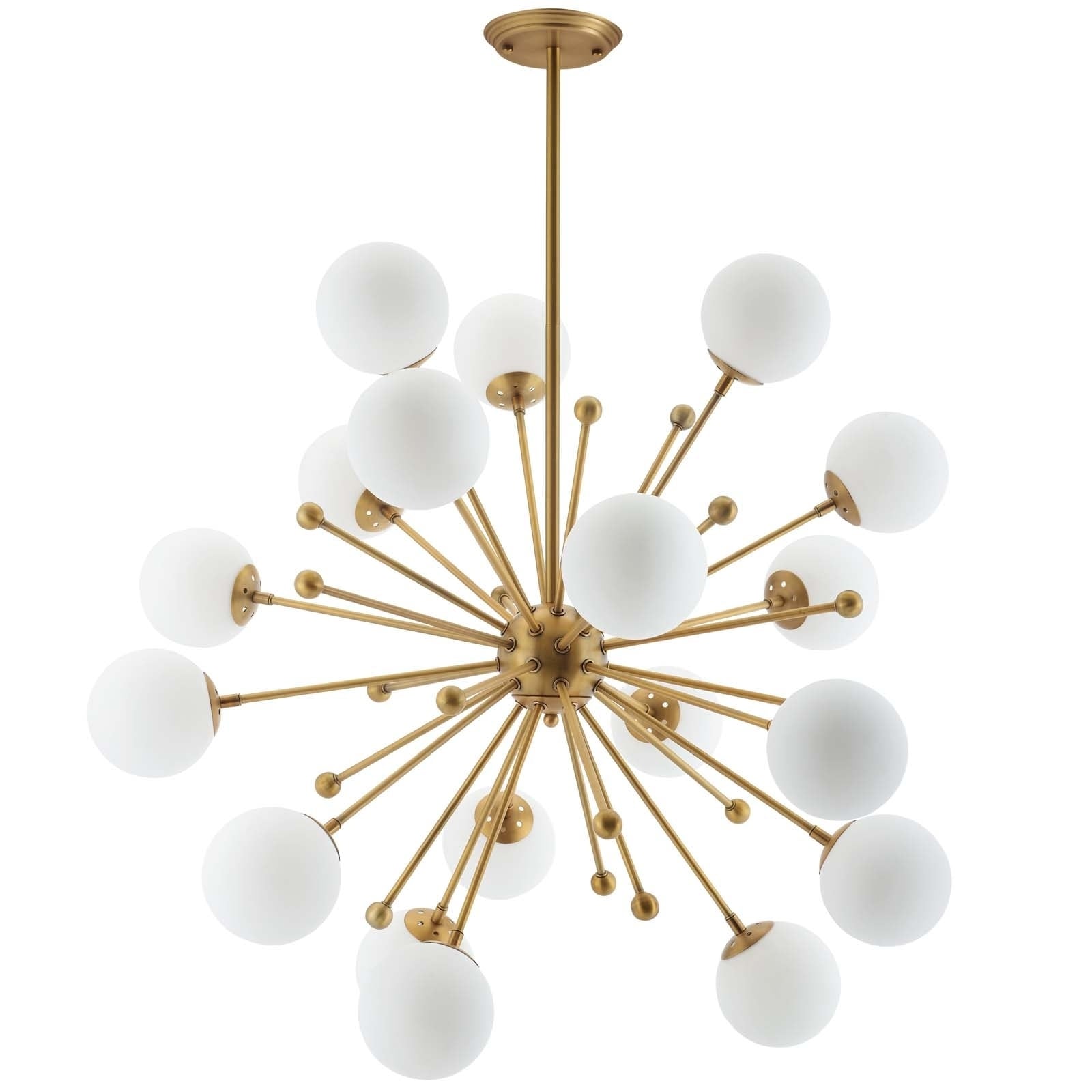 Constellation White Glass and Brass Pendant Chandelier - n/a - Chandeliers For Bedrooms by Overstock.com