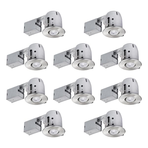 4 In Brushed Nickel Recessed Lighting Kit 10 Pack 4 In Brushed Nickel Recessed Lighting Kit 10 Pack