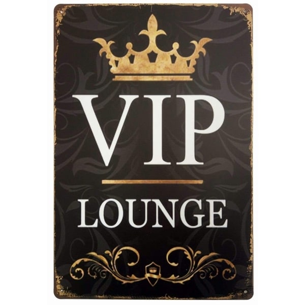 Vintage VIP Lounge Metal Sign 8" x 12"
