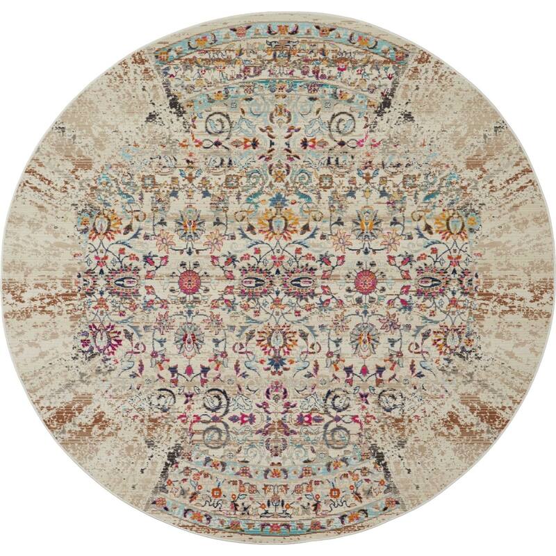Nourison Vintage Kashan Distressed Medallion Area Rug