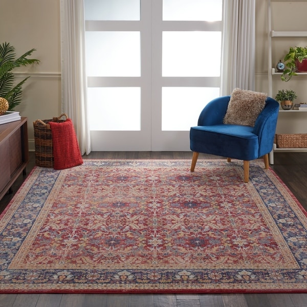 Nourison Global Vintage Red Floral Area Rug. Opens flyout.