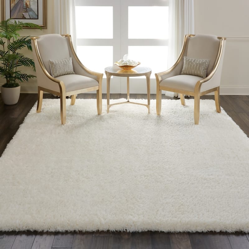 Nourison Ultra Plush Shag Ivory Area Rug - 8' 2" x 10' - White - Rectangle