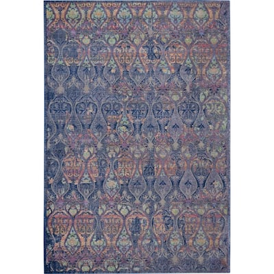 Nourison Global Vintage Navy/Multicolor Moroccan Area Rug