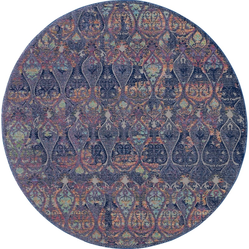 Nourison Global Vintage Navy/Multicolor Moroccan Area Rug