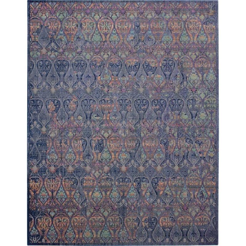 Nourison Global Vintage Navy/Multicolor Moroccan Area Rug