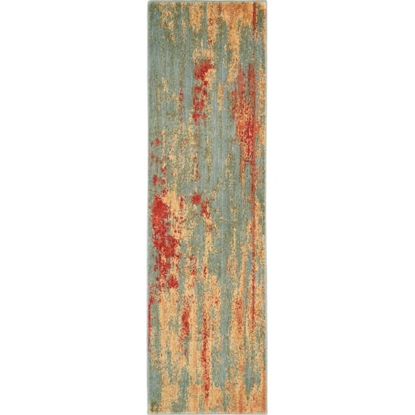 Nourison Somerset Abstract Area Rug - 2' 3" x 8' - Blue/Multi - Runner