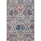 preview thumbnail 17 of 31, Nourison Global Vintage Ivory/Orange Damask Area Rug 4' x 6' - Ivory/Blue - Runner/Rectangle