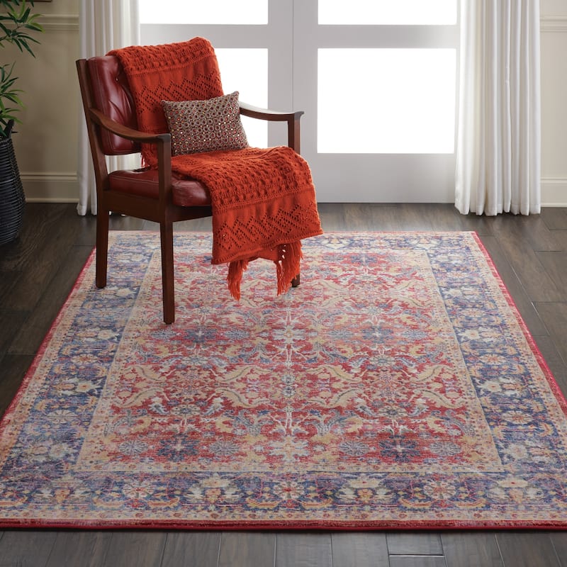 Nourison Global Vintage Red Floral Area Rug
