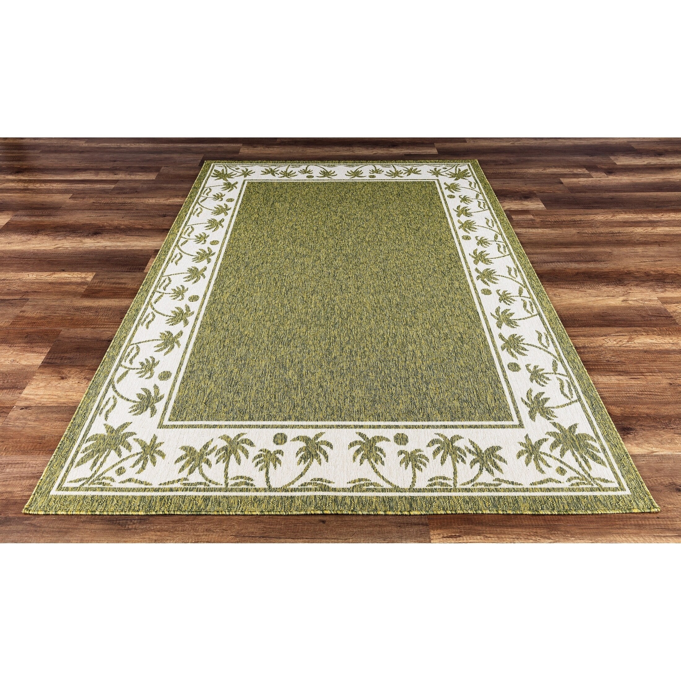 GAD Palms Beautiful Contemporary Indoor Outdoor Area Rug Tropical Palms