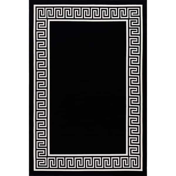 GAD Greek Key High Quality Indoor Outdoor Area Rug Black (As Is Item) - Bed  Bath & Beyond - 31827644