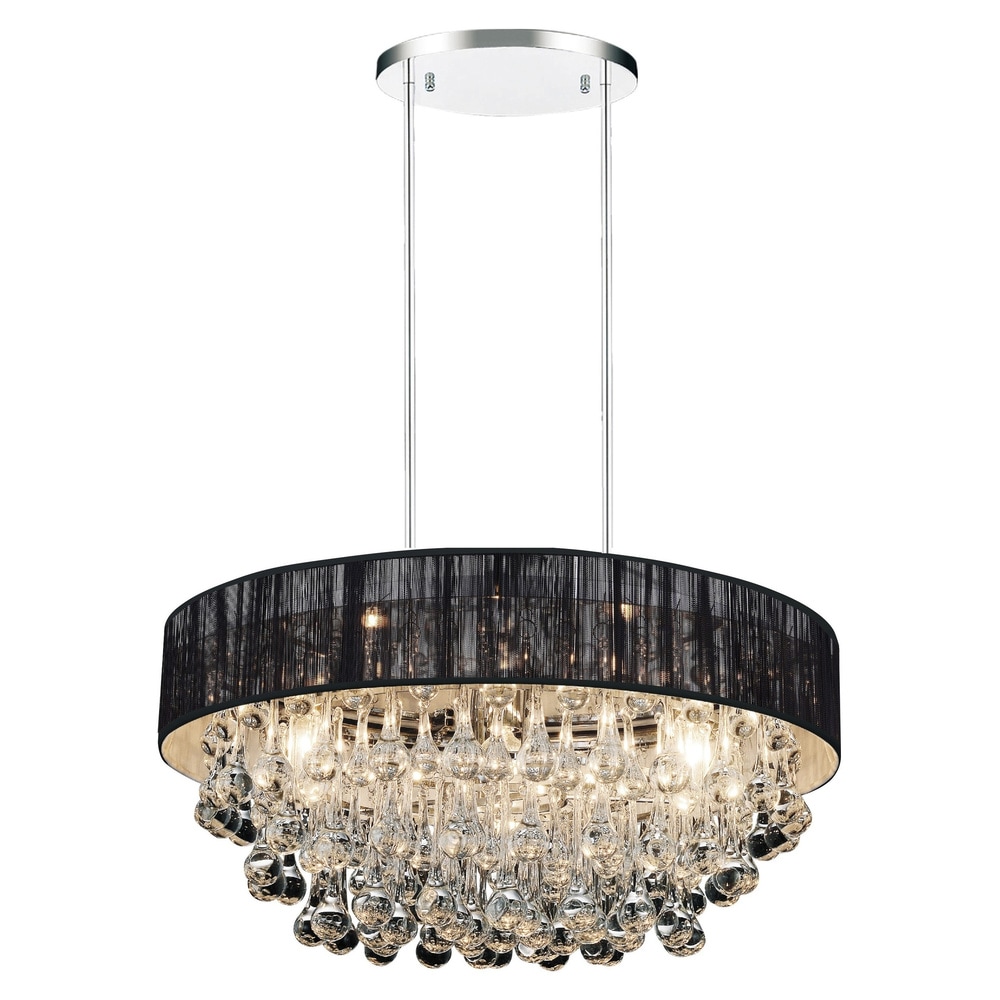 Unbranded Elegant 4 Light Matt Black Crystal Chandelier with Unbranded Elegant 4 Light Matt Black Crystal Chandelier with