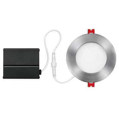 4 in. Brushed Nickel Ultra Slim Integrated LED Recessed Lighting Kit