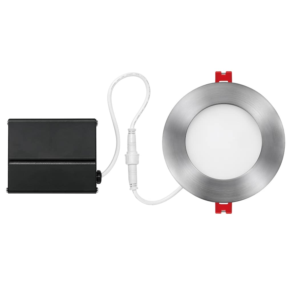 4 in. Brushed Nickel Ultra Slim Integrated LED Recessed Lighting Kit