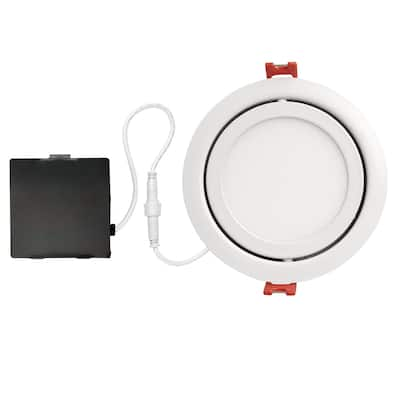 4 in. White Ultra Slim Swivel Integrated LED Recessed Lighting Kit