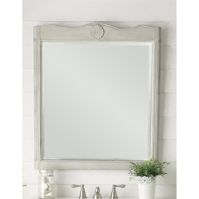34" Benton Collection Daleville Vintage Gray Bath Vanity & Mirror