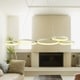 preview thumbnail 1 of 0, Imperio White 5-Light LED Pendant with Yellow Shade (Adjustable Height)