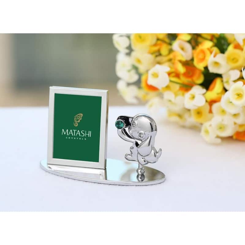 Home and Table Top Ornament Photograph Memory Keeper Puppy Picture Frame by Matashi Choose Gold or Silver