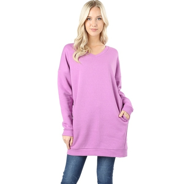 tunic sweatshirt with pockets