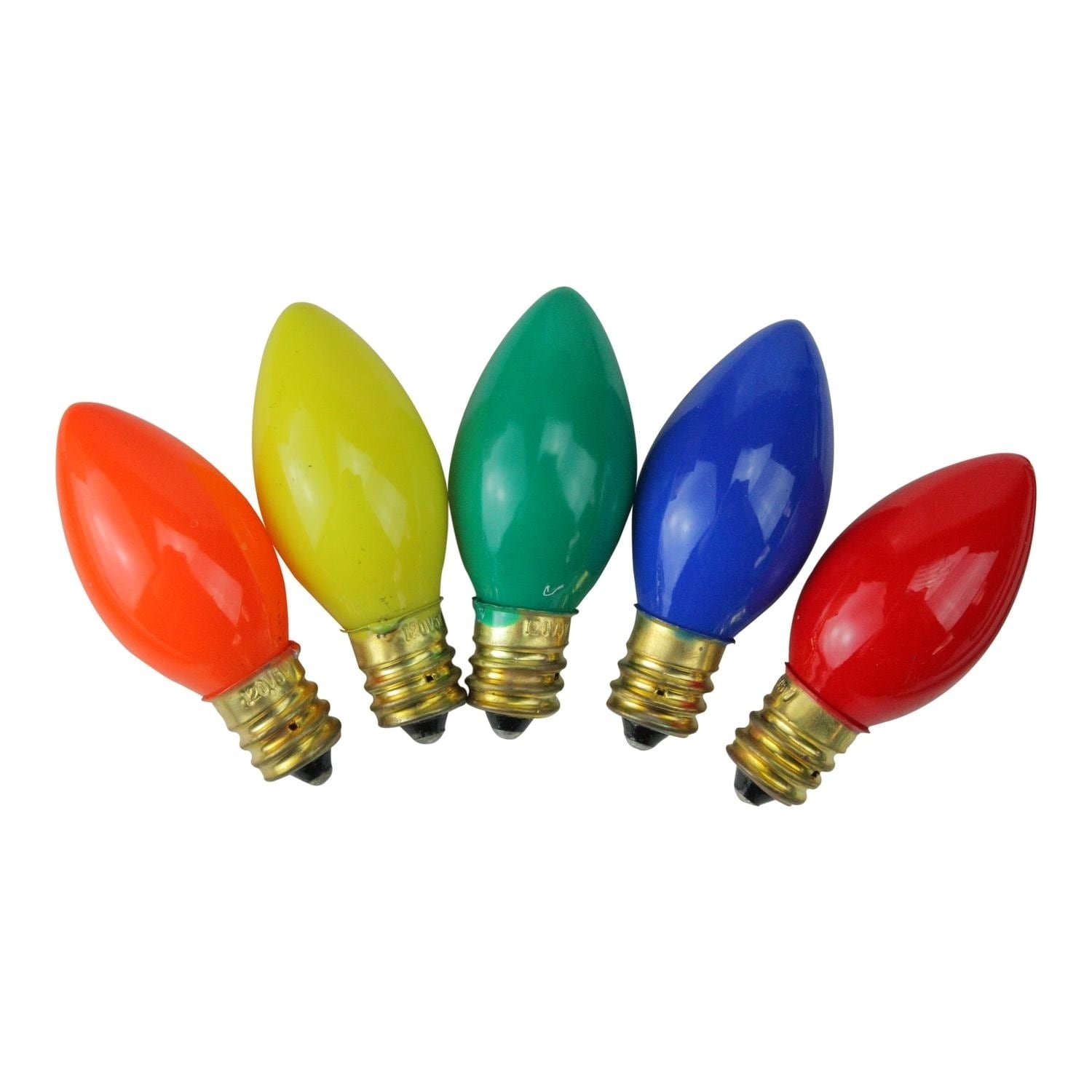 Pack of 25 Incandescent C7 Opaque Multi-Colored Christmas Replacement Bulbs